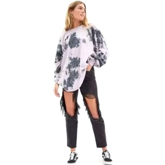 Pacsun Deep Black Distressed Ultra High Rise Slim Denim Jeans Size 26 - Picture 1 of 15